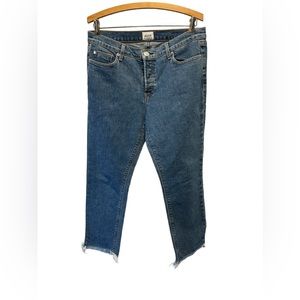 Hudson Riley Luxe Crop Raw Hem Straight Jeans 28 c20